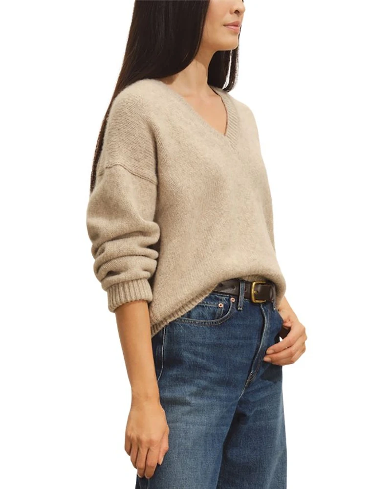 Highland Alpaca Blend Boxy V Neck Sweater