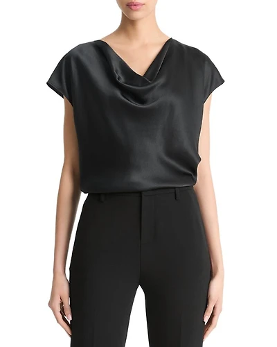 Cowl Neck Silk Blouse