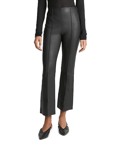 Vince Stretch Leather Cropped Flare Pants