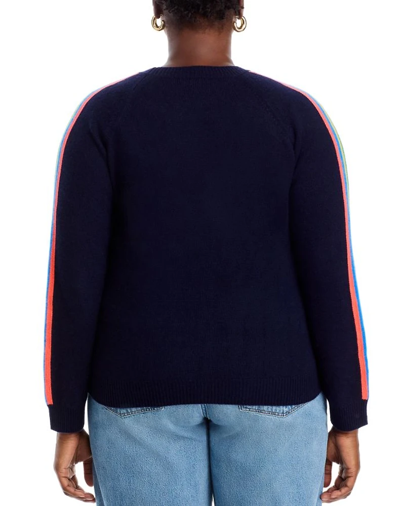 Cashmere Rainbow Athletic Stripe Sweater - Exclusive
