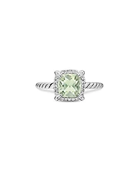 David Yurman Sterling Silver Petite Chatelaine Ring with Prasiolite & Diamonds