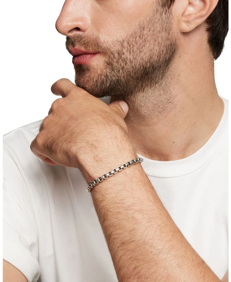 Men's Box Chain Bracelet Sterling Silver