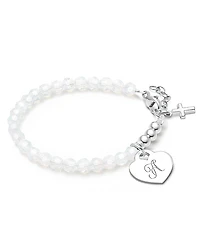 Tiny Blessings Children's Sterling Silver Signature White Crystal with Cross Girls' 5.25 Bracelet