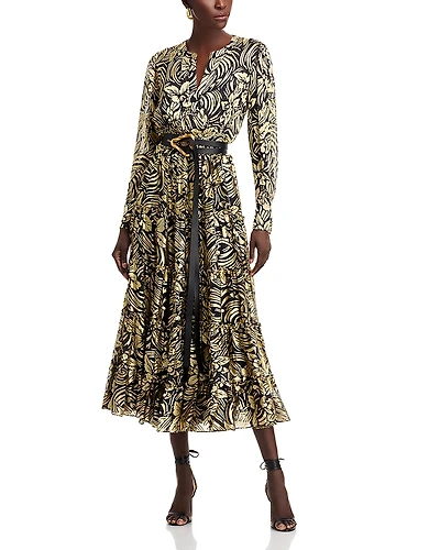 Elie Tahari The Francesca Burnout Midi Dress