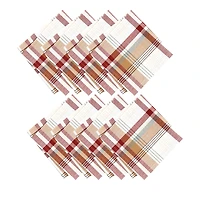 Elrene Home Fashions Seneca Plaid Harvest Cotton Napkins, Set of 8