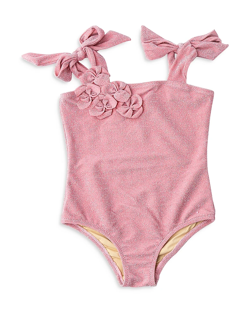 Shade Critters Girls' Shimmer Flowers One Piece Swimsuit - Little Kid, Big Kid