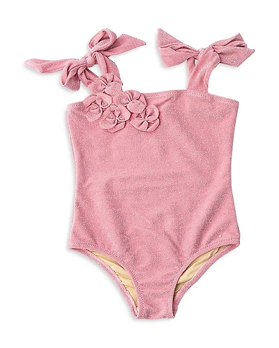 Shade Critters Girls' Shimmer Flowers One Piece Swimsuit - Little Kid, Big Kid