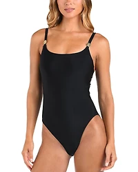 L'Agence Remi Solid Basic Lingerie One Piece Swimsuit