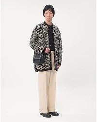 Rockstud Textured Leather Messenger Bag