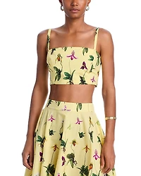 Oscar de la Renta Orchids Cropped Top