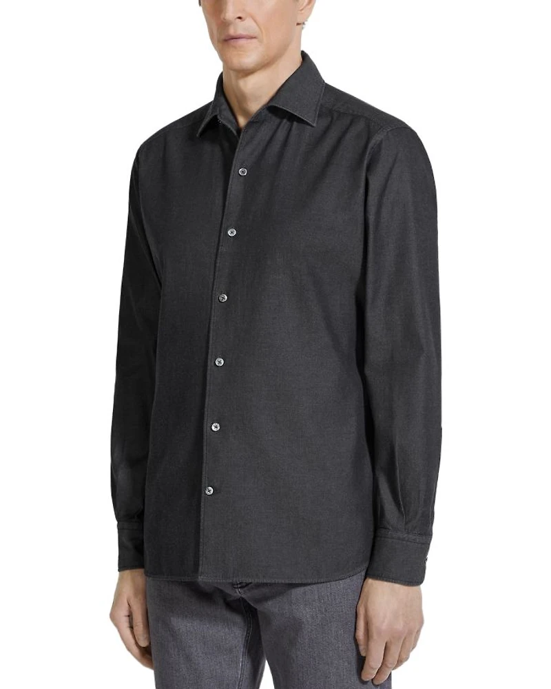 Bleached Button Front Shirt