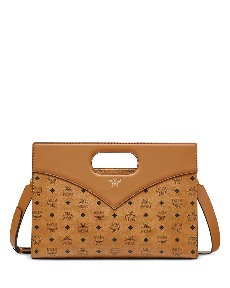 Diamond VI Leather & Canvas Handbag