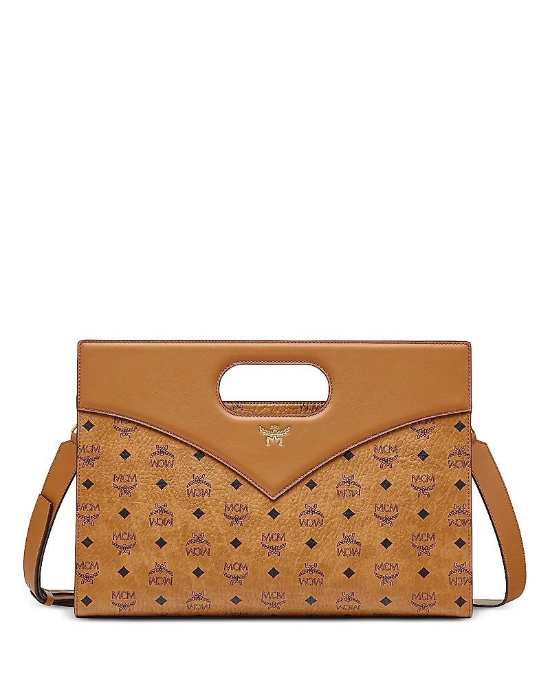 Mcm Diamond Vi Leather & Canvas Handbag