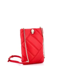 Serpenti Cabochon Phone Holder on Chain Diagonal Quilted Leather