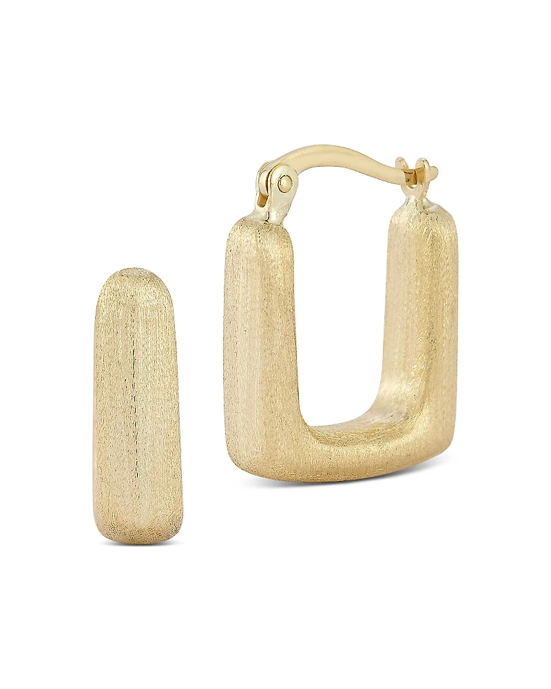 Bloomingdale's Fine Collection 14K Yellow Gold Bold Satin Square Hoop Earrings