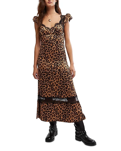 Free People Foolish Heart Leopard Print Dress