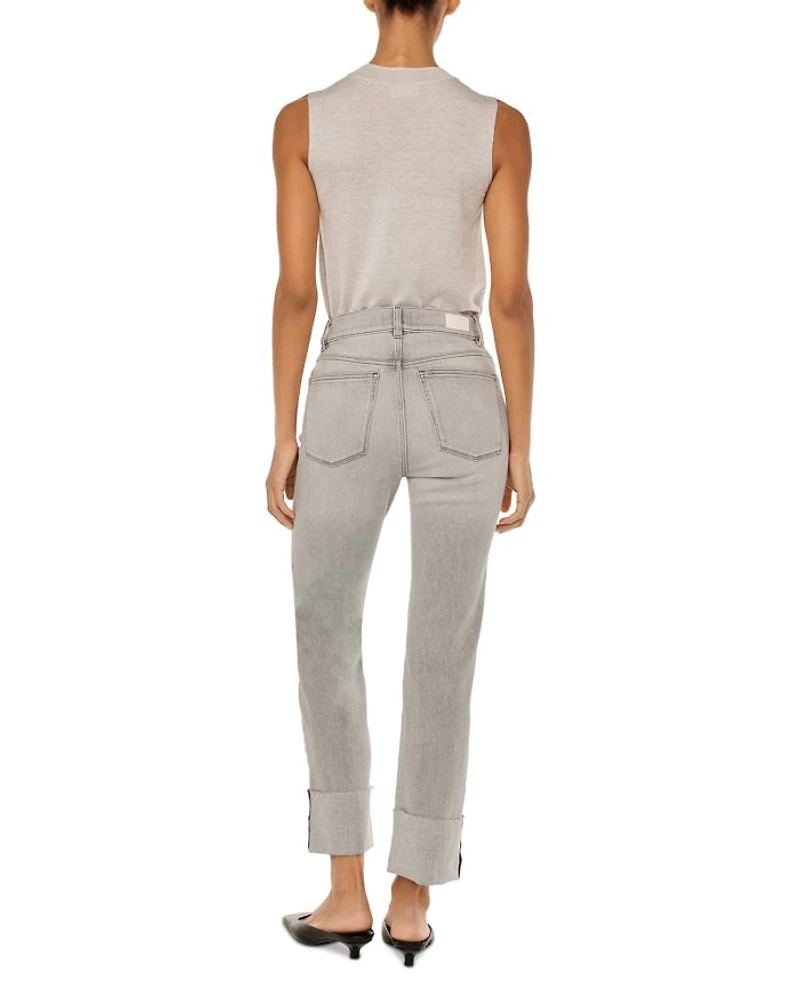 Patti High Rise Ankle Straight Jeans Light Smoke