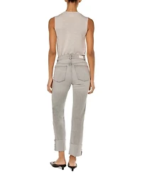 Patti High Rise Ankle Straight Jeans Light Smoke