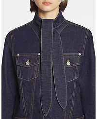 Ascot Collar Jacket Denim
