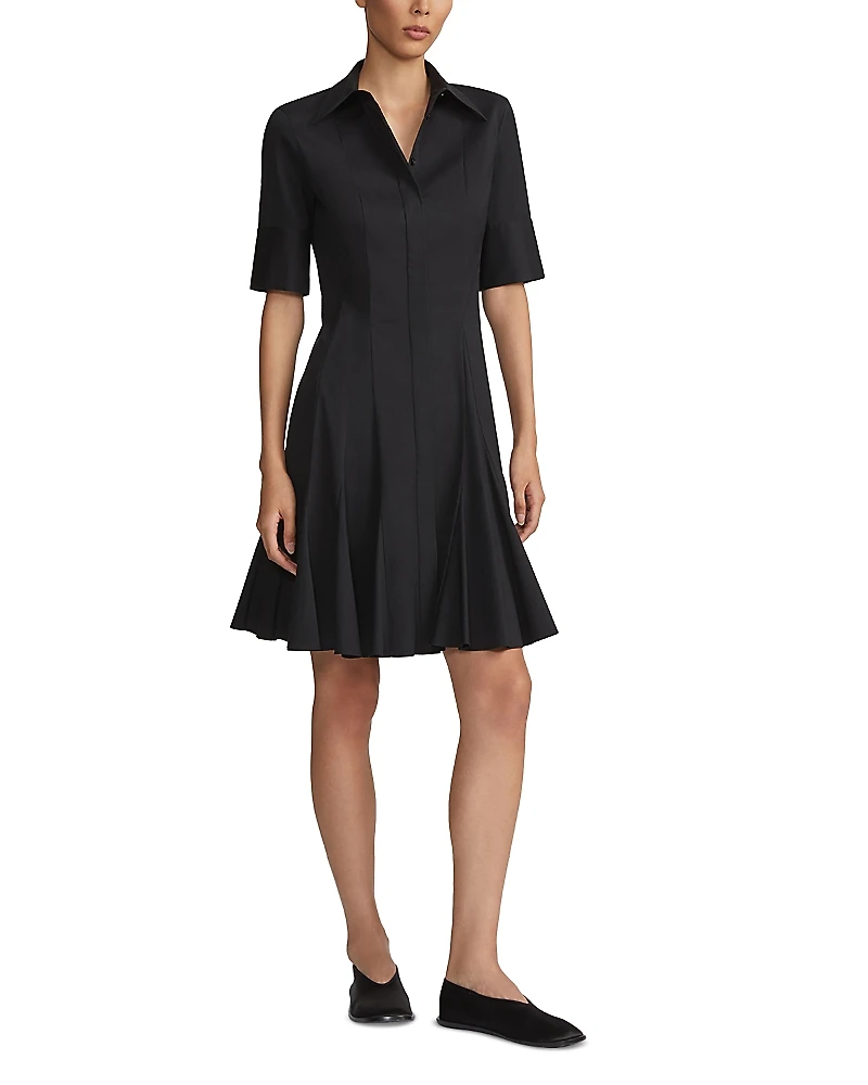 Lafayette 148 New York Godet Peplum Shirt Dress