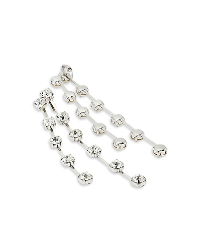 Kenneth Jay Lane Crystal Double Linear Shoulder Sweeping Drop Earrings