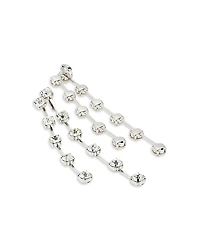 Kenneth Jay Lane Crystal Double Linear Shoulder Sweeping Drop Earrings
