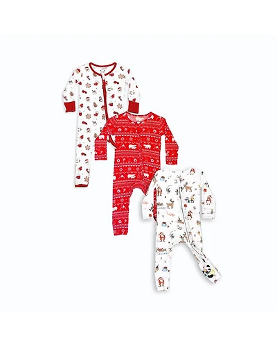 Unisex Christmas Convertible Footie Bundle - Baby