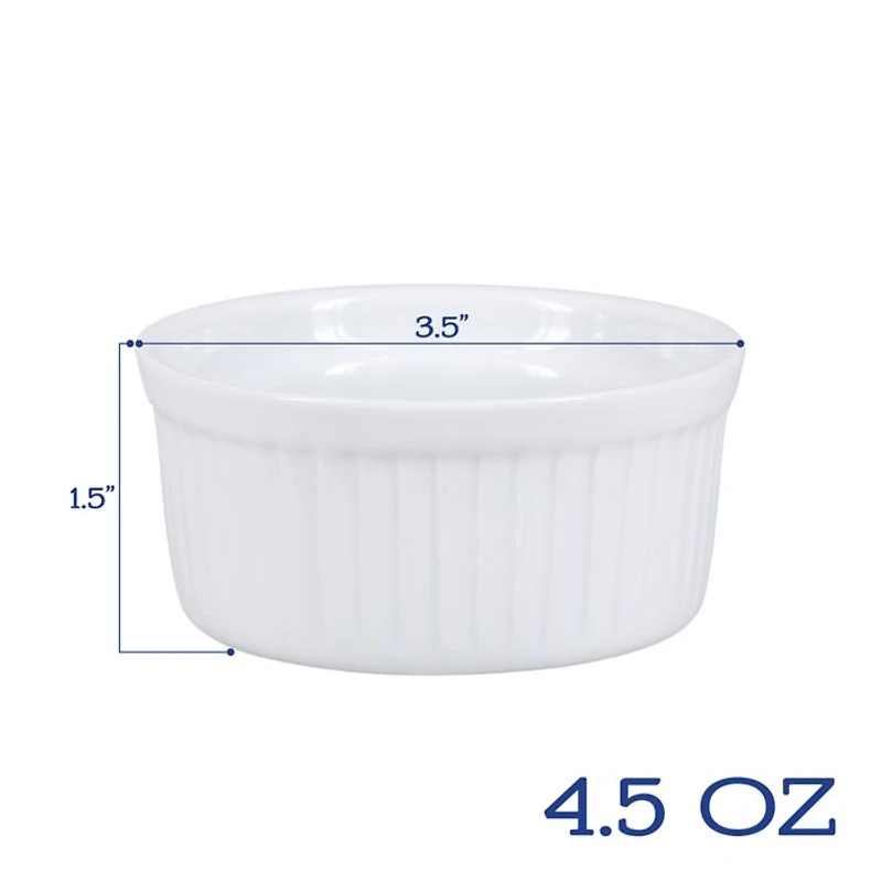 Porcelain 4.5 oz. White Ramekins, Set of 4