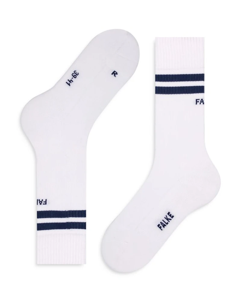Dynamic Cotton Blend Double Stripe Crew Socks