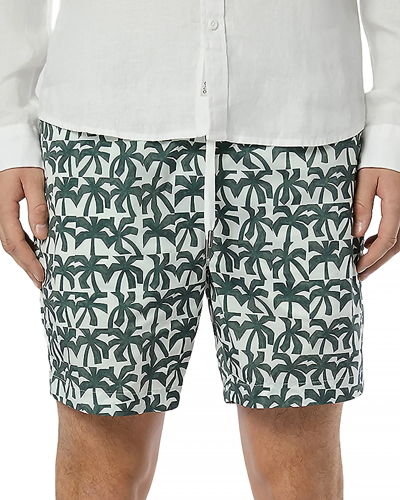 Onia Charles Palm Print Regular Fit 4 Swim Trunks