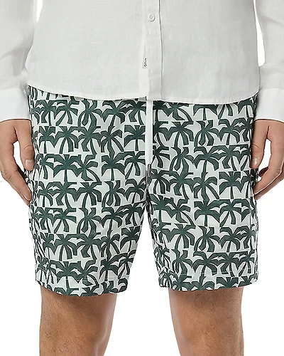 Onia Charles Palm Print Regular Fit 4 Swim Trunks