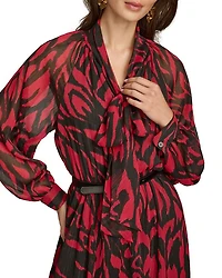 Printed Chiffon A Line Dress