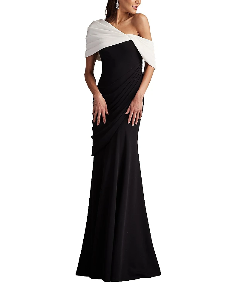 Tadashi Shoji Prewitt Pleated Drape Gown