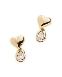 Baublebar Athena Cubic Zirconia Heart Bezel Drop Earrings