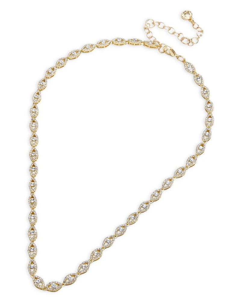 Evil Eye on Repeat Crystal Tennis Necklace, 16-19"