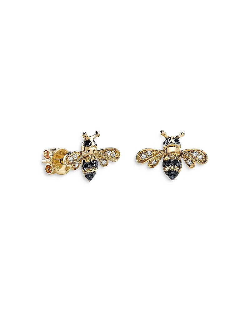 Sydney Evan 14K Yellow Gold Bee Single Stud Earring
