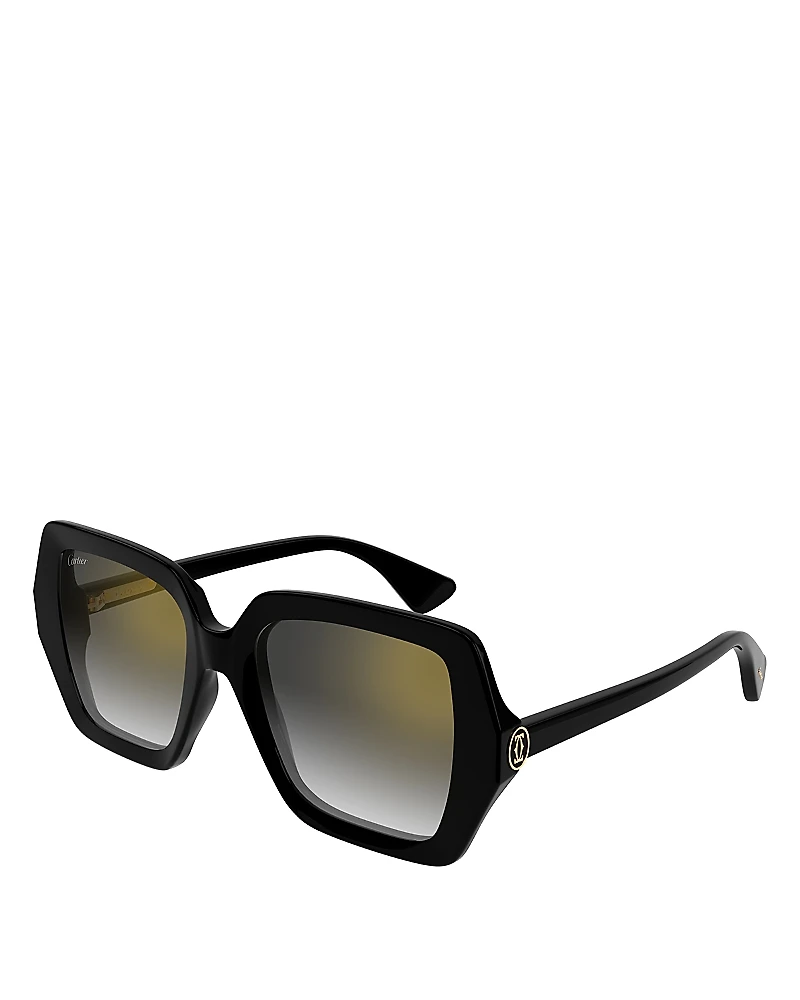Cartier Double C Square Sunglasses, 54mm