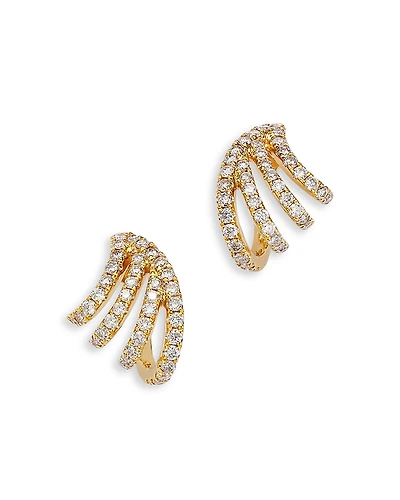 Bloomingdale's Fine Collection 14K Yellow Gold Diamond Front to Back Cuff Earrings, 0.60 tcw