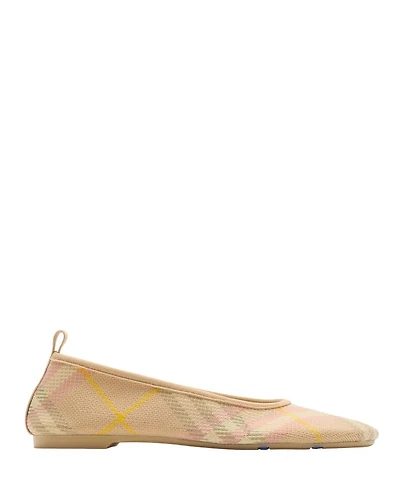 Women's Check Knit Baby Ballet Flats