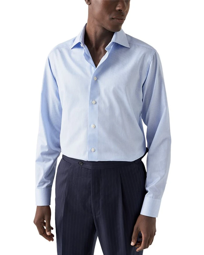 Contemporary Fit Fine Striped Twill Shirt