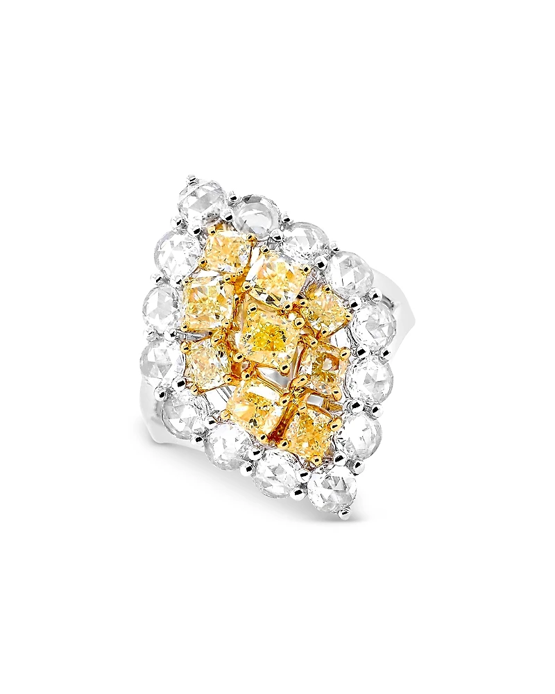 Bloomingdale's Fine Collection 18K Gold Yellow Diamond Halo Ring, 4.4 tcw