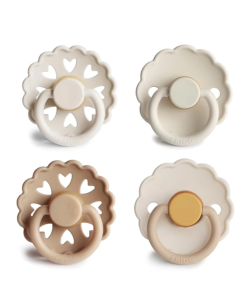 Mushie Frigg 4-Pack Snowflake Dream Rubber Pacifiers