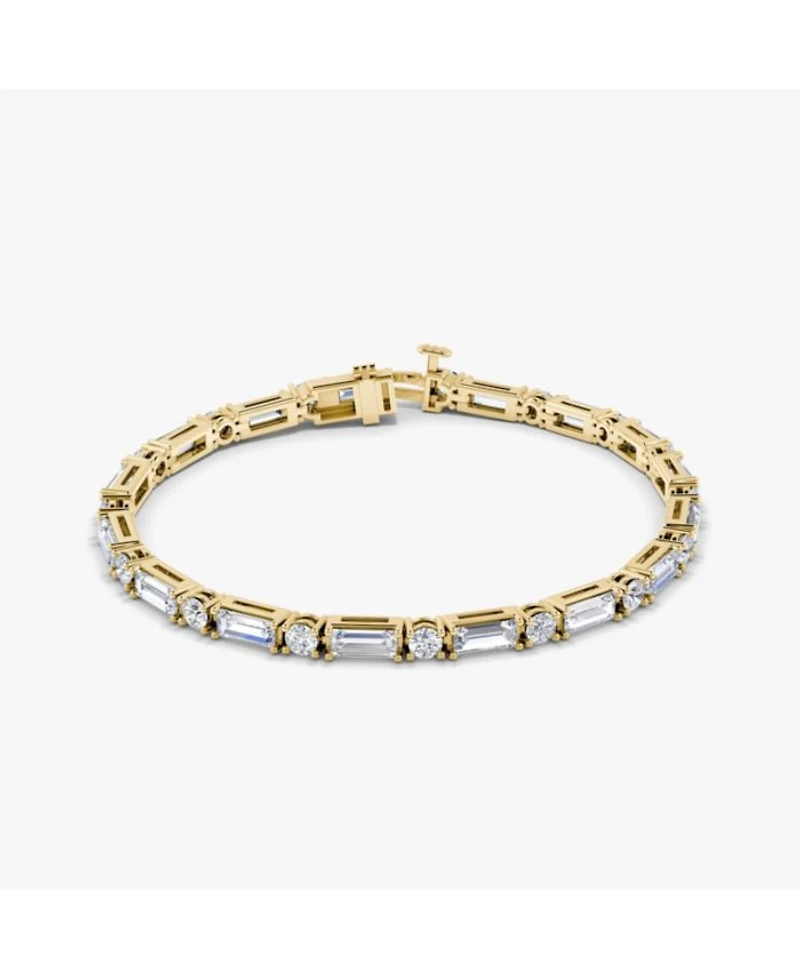 Mixed Shape Bracelet, Baguette & Brilliant Round Lab Grown Diamonds