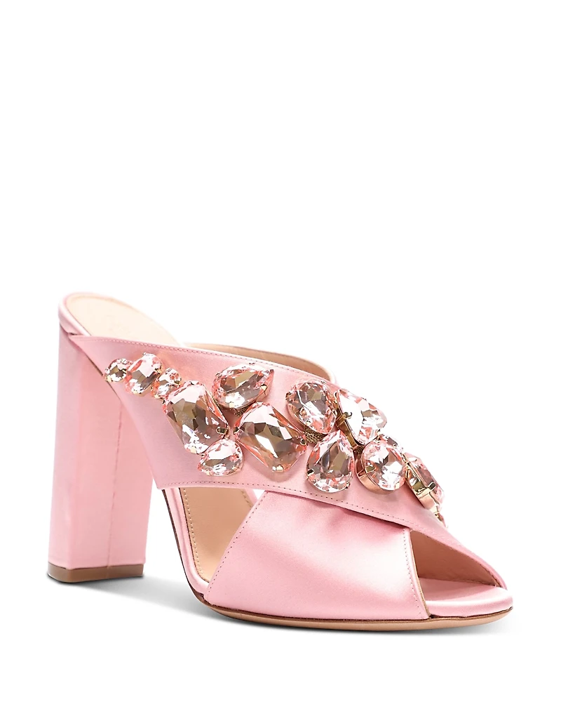 Giambattista Valli Women's Embellished Satin Block Heel Sandals