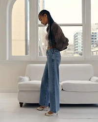 Harper Mid Rise Wide Leg Jeans Flash