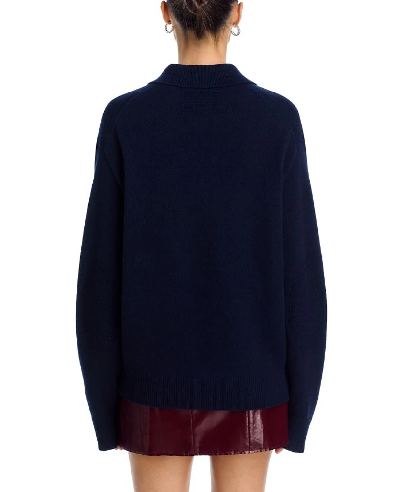 Allday Cashmere Polo Sweater