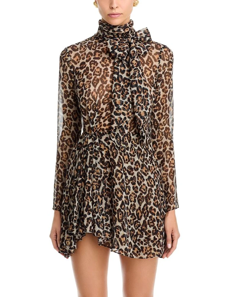 Carlotta Leopard Print Mini Dress