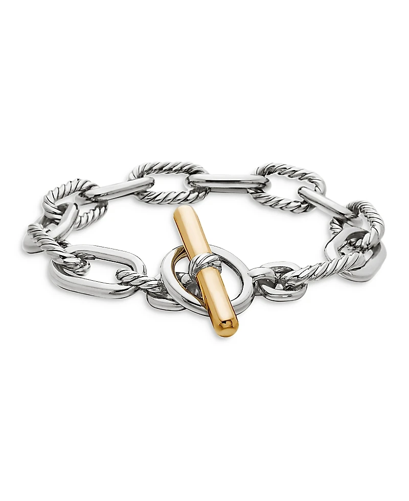 David Yurman 18K Yellow Gold & Sterling Silver Dy Madison Toggle Chain Link Bracelet, 11mm