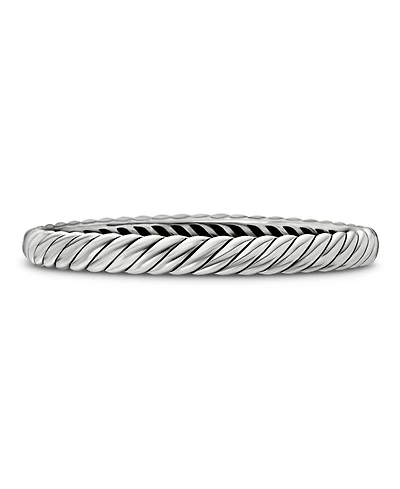 Sterling Silver Sculpted Cable Medium Bangle Bracelet