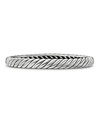 Sterling Silver Sculpted Cable Medium Bangle Bracelet